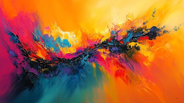 17.Abstract visual experience with a harmonious fusion of bold colors, fluid shapes, and intricate textures, designed to mesmerize and engage the viewer