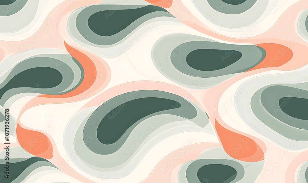 Poster abstract wavy pattern in soft colors, suitable for backgrounds or graphic design projects.