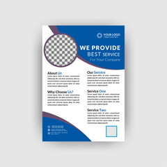 A4 Size Creative Simple Corporate Business Flyer Template Design With Natural Shape