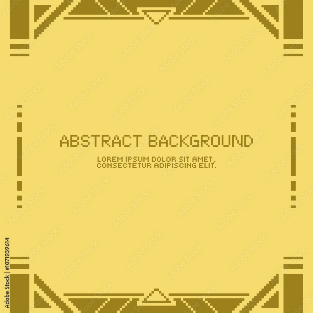 Aufkleber yellow simple pixel art abstract futuristic frame template with background