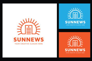 Fototapeta premium Sun News Logo Design Template