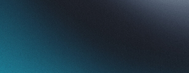 Blue white black grainy dark color gradient background, noise texture effect, web banner abstract design, copy space