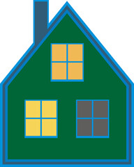 Domek z oknami do zastosowania na potrzeby grafiki świątecznej © EwaAF