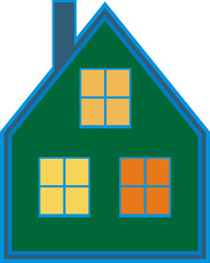 Domek z oknami do zastosowania na potrzeby grafiki świątecznej © EwaAF