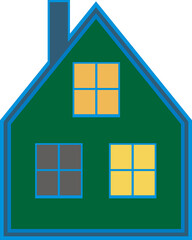 Domek z oknami do zastosowania na potrzeby grafiki świątecznej © EwaAF