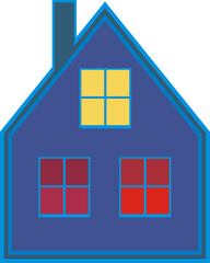 Domek z oknami do zastosowania na potrzeby grafiki świątecznej © EwaAF