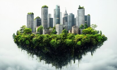 Obraz premium City dedicated to sustainable engineering and environmental responsibility. Urban development, implementing innovative green engineering projects