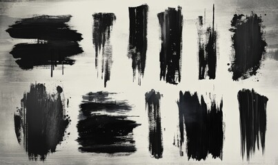 Grunge dark black sketch templates featuring rough paint brush textures Perfect for artistic designs that need bold raw brush strokes