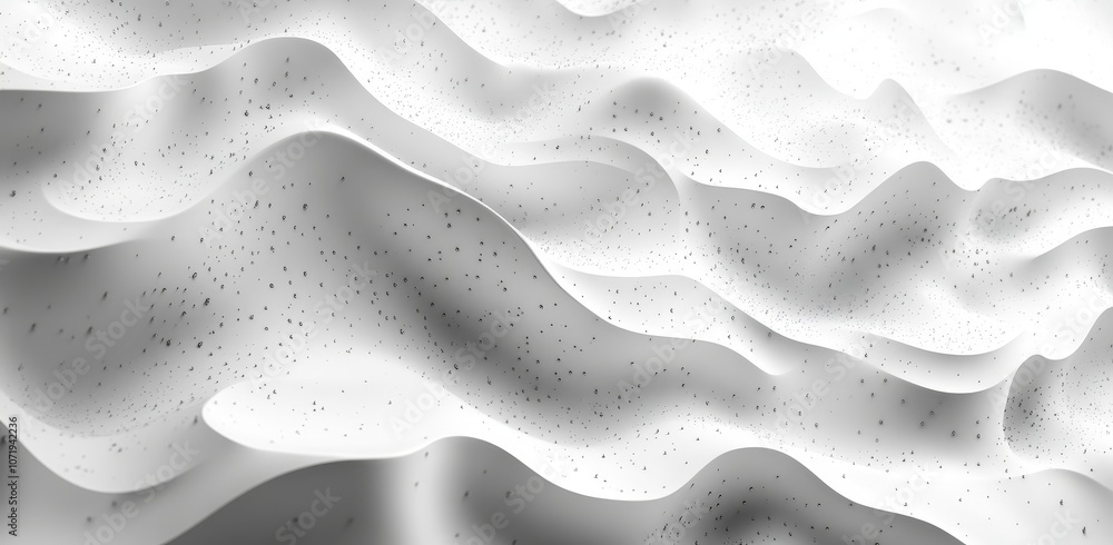 Poster a 3d illustration and rendering showing a stack of smooth surface curves on an interior or architect