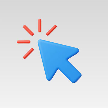 3d Realistic Cursor click vector illustration