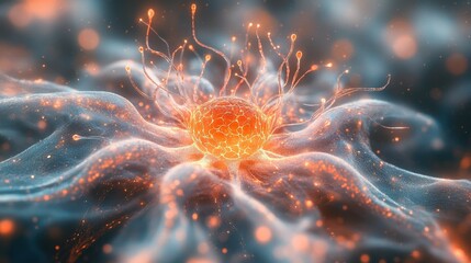 Radiant Core Neural Energy Blossom