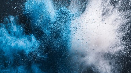 Fototapeta premium A Vibrant Blue Explosion Set Against a Dramatically Cloudy Background for Visual Impact