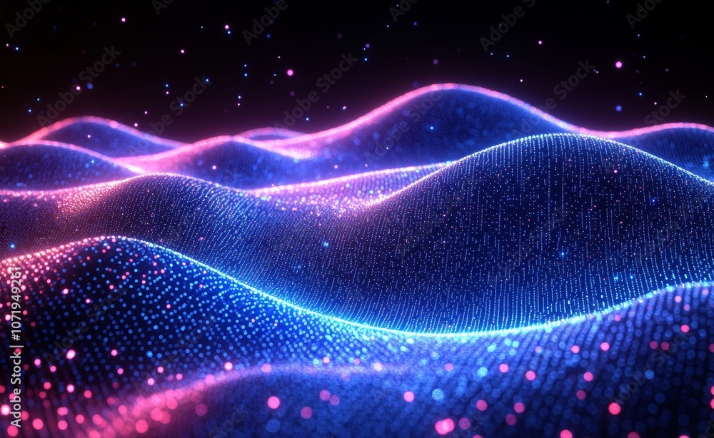 Poster by illuminating a nighttime digital landscape, vibrant light lines are able to transform it into a c