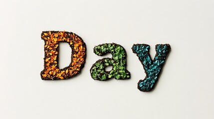 Colorful Typography Inspired by Nature Featuring a Gradient Design with Floral Elements for a Vibrant and Eco-Friendly Aesthetic