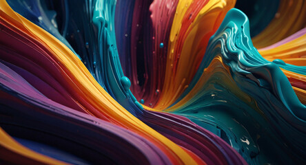 3D abstract design with flowing, extruded colors