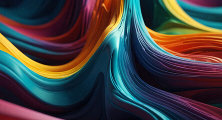 3D abstract design with flowing, extruded colors