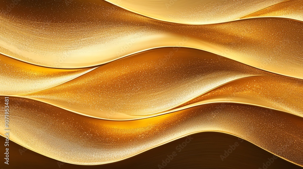 Poster golden waves create a flowing abstract pattern.