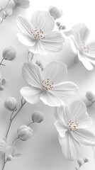 Beautiful white flowers set against a serene nature background