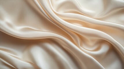 Obraz premium Cream satin fabric waves with elegant smooth texture.