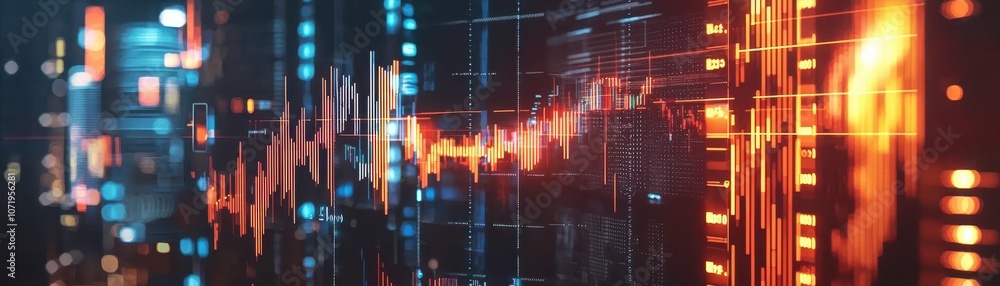 Poster a vibrant digital representation of sound waves, showcasing colorful patterns and lines that suggest