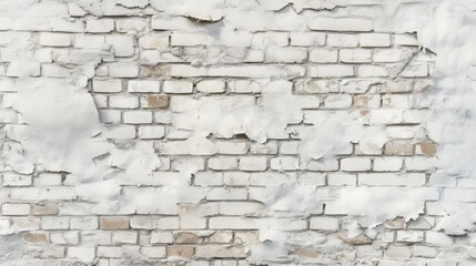 Obraz premium Weathered brick wall with white cement texture and copy space