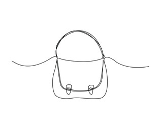 Continuous one line drawing of womens hand bag. Lady's bag single line art vector illustration. Editable vector.