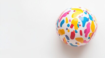 Vibrant and Colorful Beach Ball Isolated on White Background for Summer Fun and Playful Activities, Ideal for Creative Designs and Summer Promotions