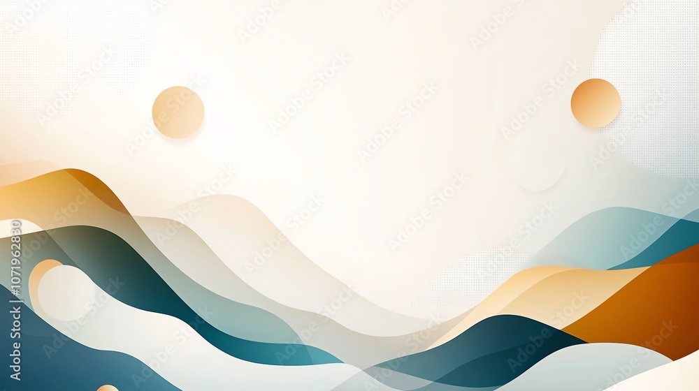 Aufkleber abstract waves and circles on gradient background