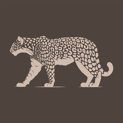vector illustration of a leopard running 