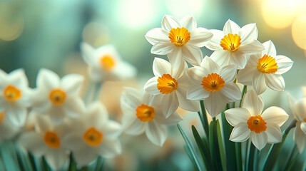 Daffodils blooming in the garden
