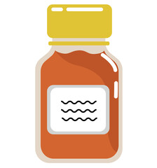 Bottle of Cough Syrup Illustration Isolated on White Background