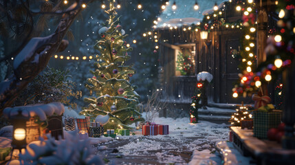 Obraz premium merry christmas 3d render