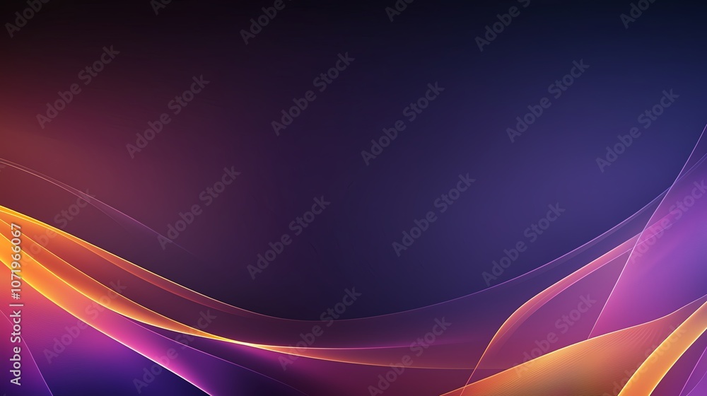 Poster colorful abstract wave pattern on dark background.