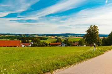 Beautiful summer view at Vorderhainberg, Ortenburg, Passau, Bavaria, Germany