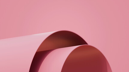 Abstract product display podium on a pink background. Concept for product presentation branding. Stage scene for product display stand or cosmetic backdrop. Elegant background.