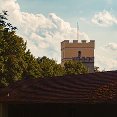 Ancient towers of castle Wildthurn, Landau an der Isar, Dingolfing-Landau, Bavaria, Germany