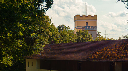 Ancient towers of castle Wildthurn, Landau an der Isar, Dingolfing-Landau, Bavaria, Germany