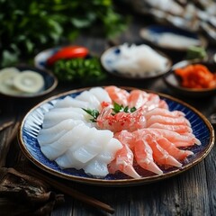 Fresh crab surimi with crab.