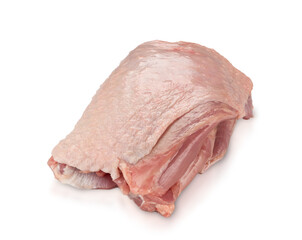 Raw chicken leg quarters, isolated on white background. High resolution image.