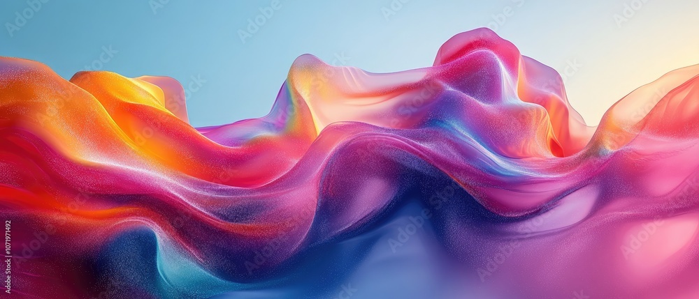 Aufkleber abstract colorful flowing fabric with smooth gradients.
