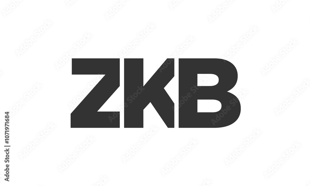 Poster zkb logo design template with strong and modern bold text. initial based vector logotype featuring s