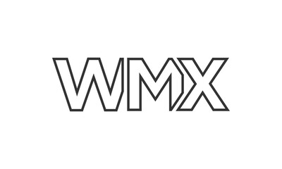 WMX logo design template with strong and modern bold text. Initial based vector logotype featuring simple and minimal typography. Trendy company identity.