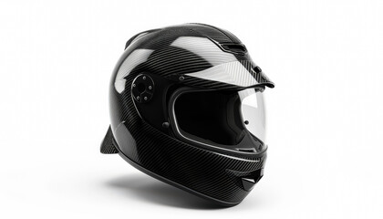 Obraz premium Black helmet with a black visor. The helmet is made of plastic and has a black visor
