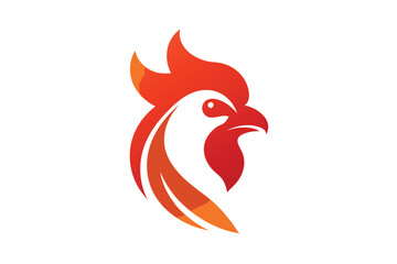 animal logo vector art illustration with a Chicken head icon D.eps