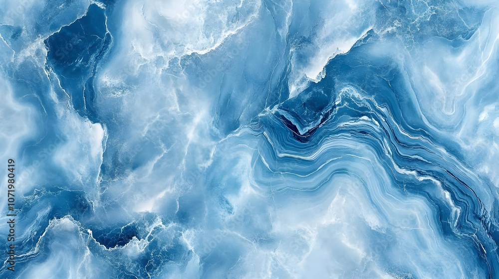 Aufkleber abstract blue marble texture with flowing patterns, creating an elegant backdrop for design projects