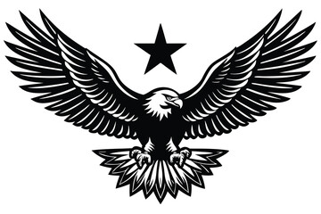 Eagle soaring and 3 star on above H.eps