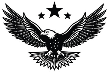 Obraz premium Eagle soaring and 3 star on above I.eps