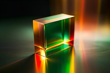 rectangular prism,copper,gold,red,green,yellow,spiritual,realistic,detailed