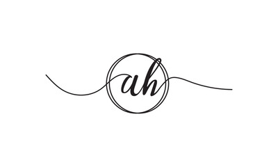 Obraz premium AH Letter Logo Design, Letters AH Monogram, Alphabet letter icon logo AH, Initial monogram letter AH logo Design