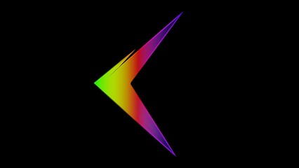 Stylized Curved Colorful Glowing Arrow – Neon Light Effect for Directional Signage, Graphics, and Futuristic Design